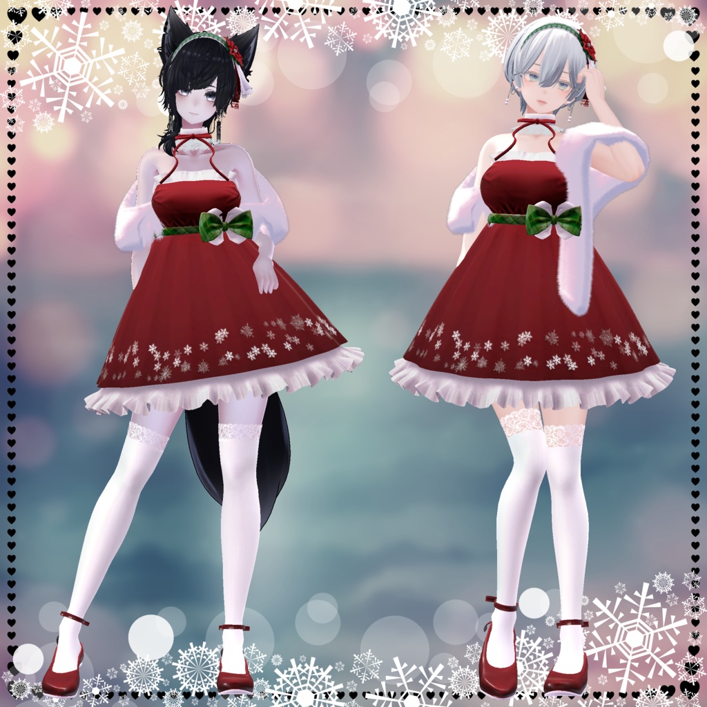 【複数アバター対応】XmasSnowDress