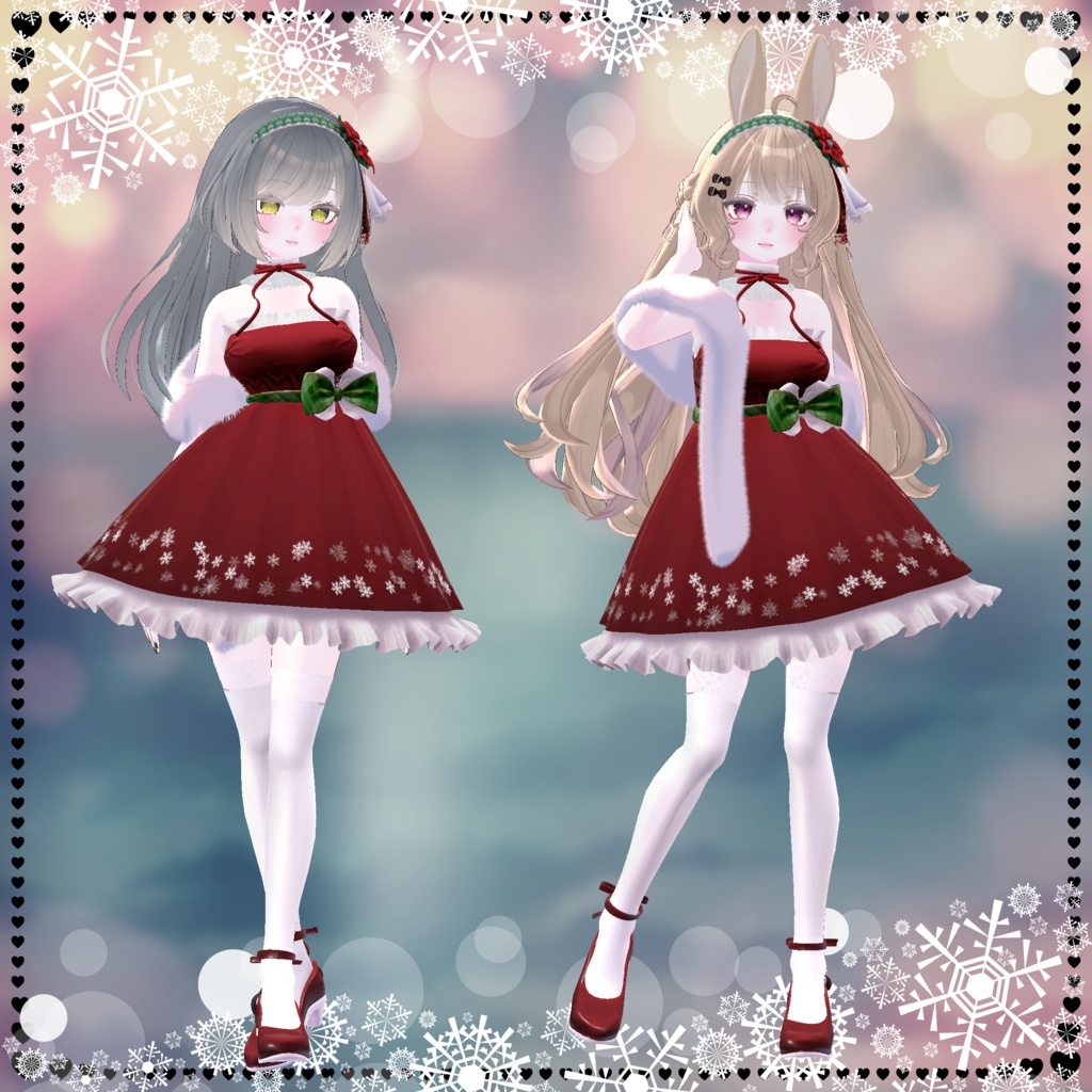 【複数アバター対応】XmasSnowDress