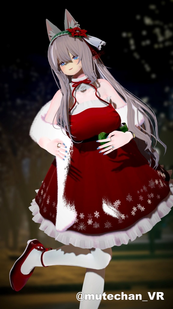 【複数アバター対応】XmasSnowDress