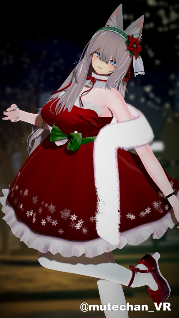 【複数アバター対応】XmasSnowDress