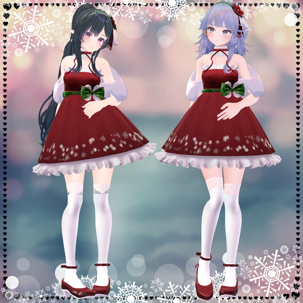 【複数アバター対応】XmasSnowDress
