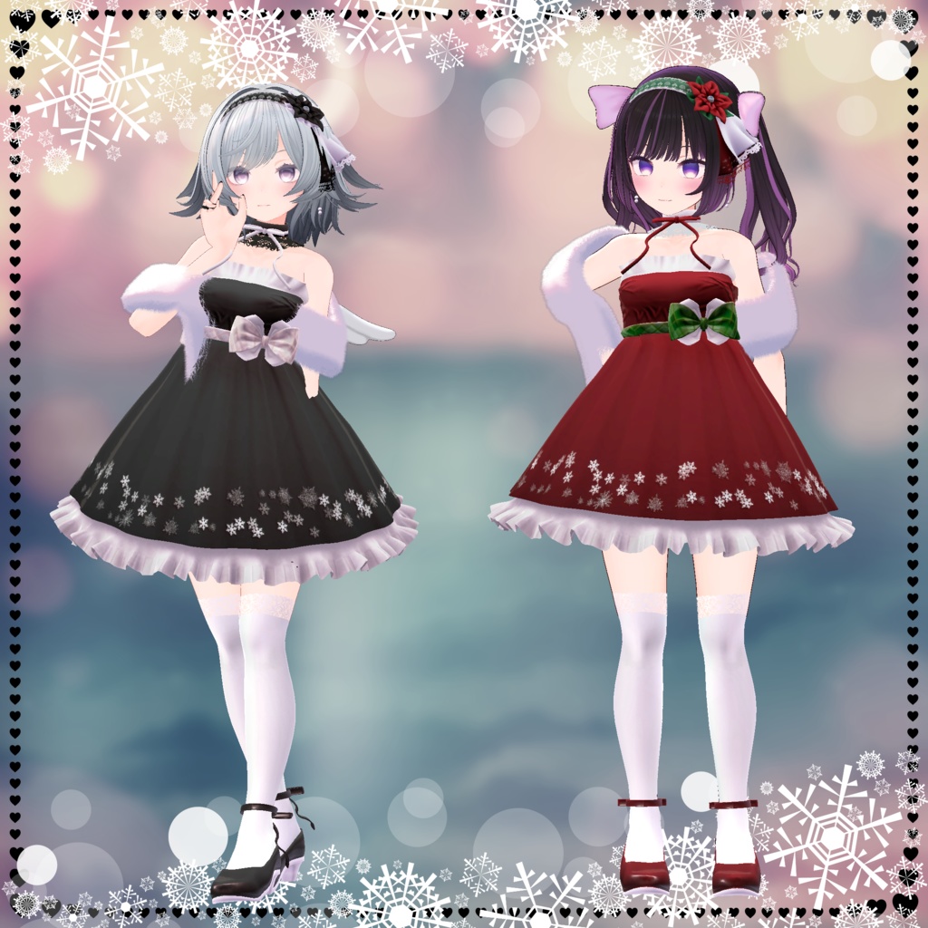 【複数アバター対応】XmasSnowDress