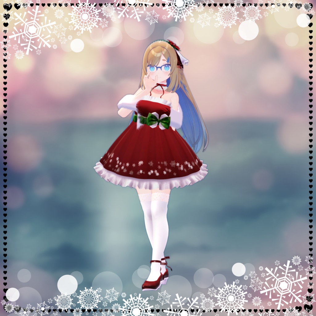 【複数アバター対応】XmasSnowDress