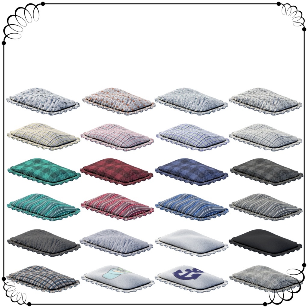 3Dモデル カーペットクッション2 VRC想定