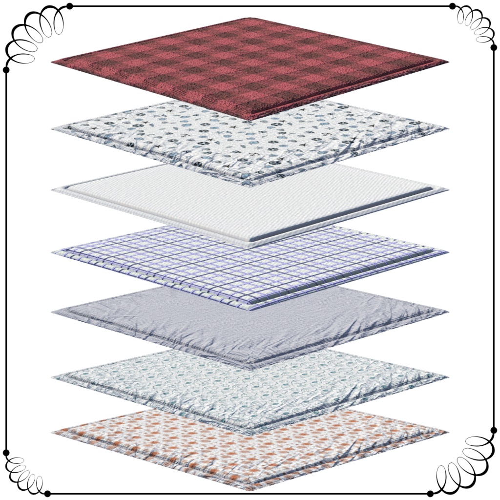3Dモデル カーペットクッション2 VRC想定