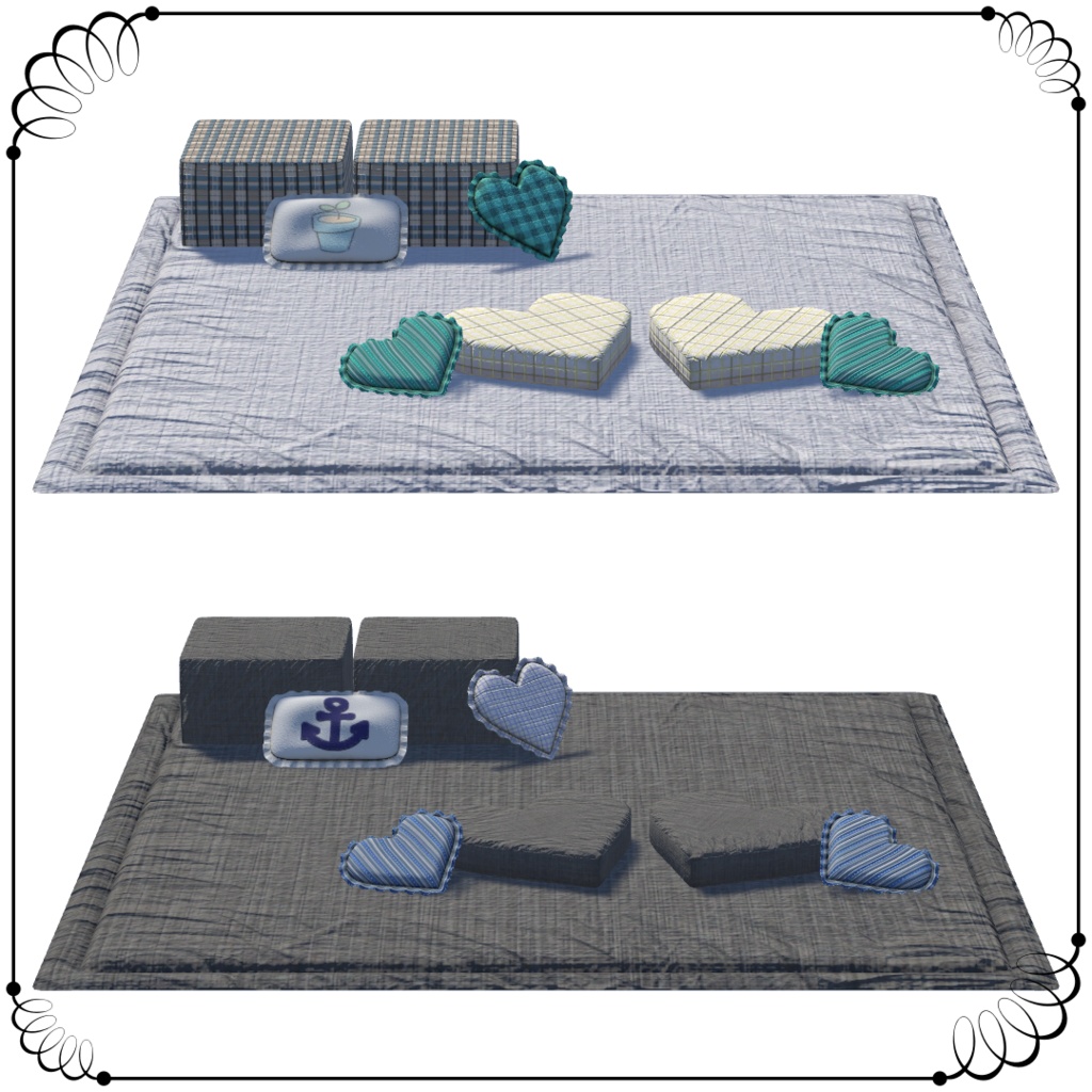 3Dモデル カーペットクッション2 VRC想定