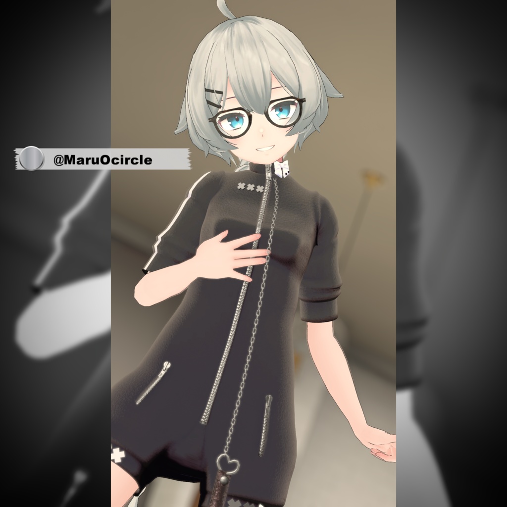 【複数アバター対応】ジャージエプロンドレス