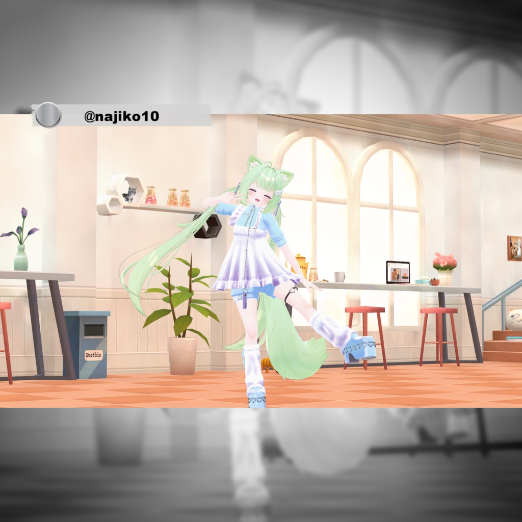 【複数アバター対応】ジャージエプロンドレス