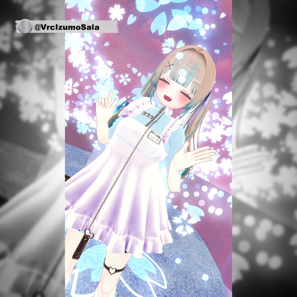 【複数アバター対応】ジャージエプロンドレス