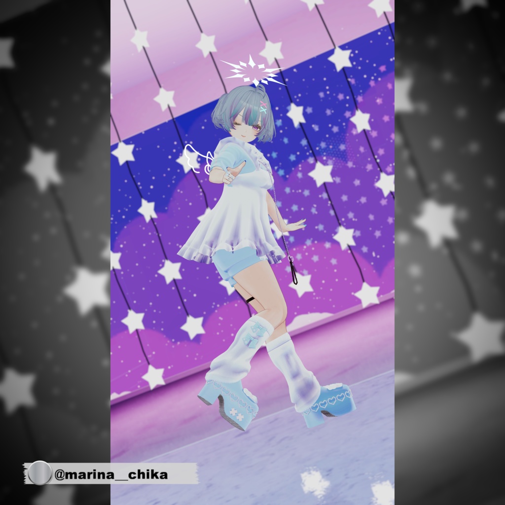 【複数アバター対応】ジャージエプロンドレス