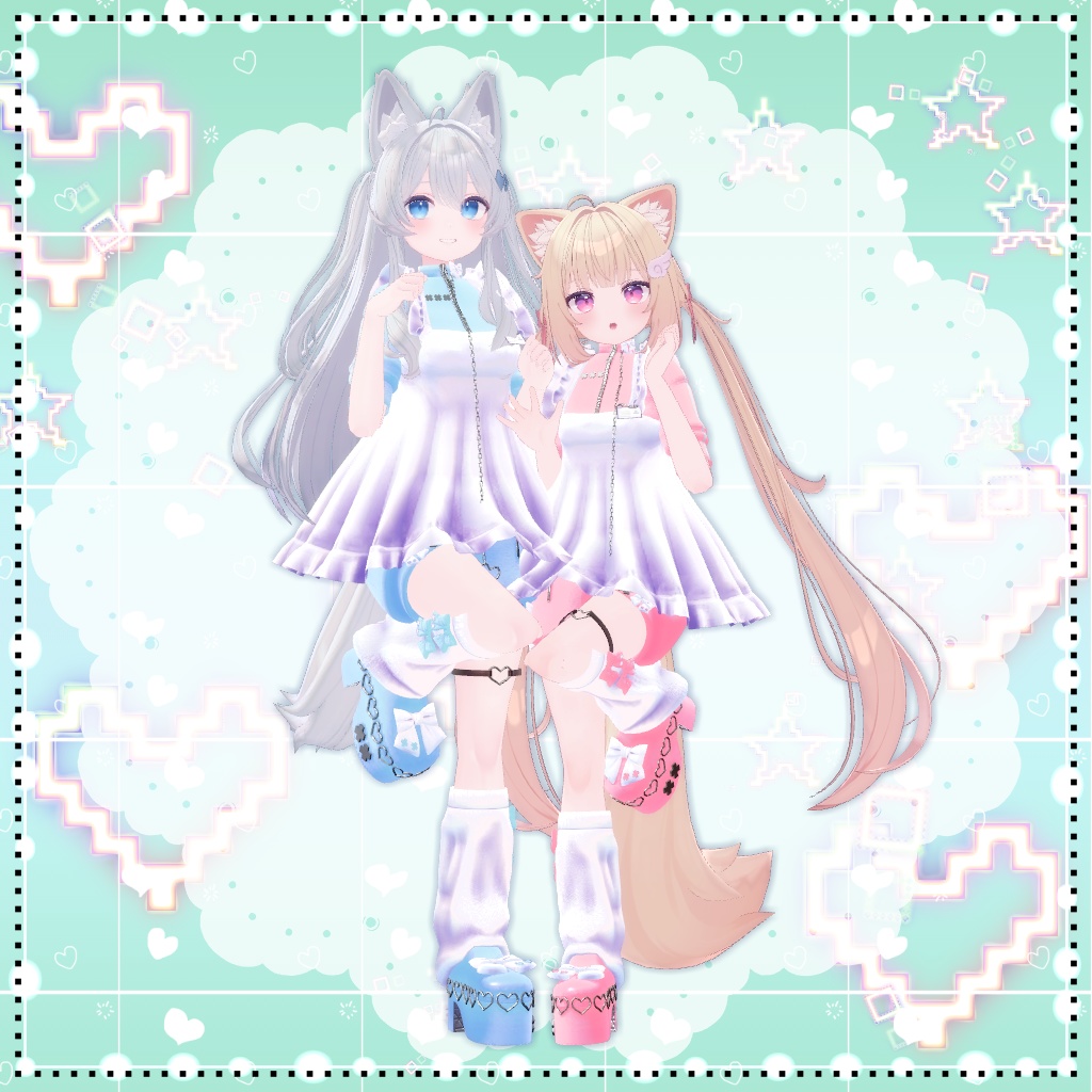 【複数アバター対応】ジャージエプロンドレス