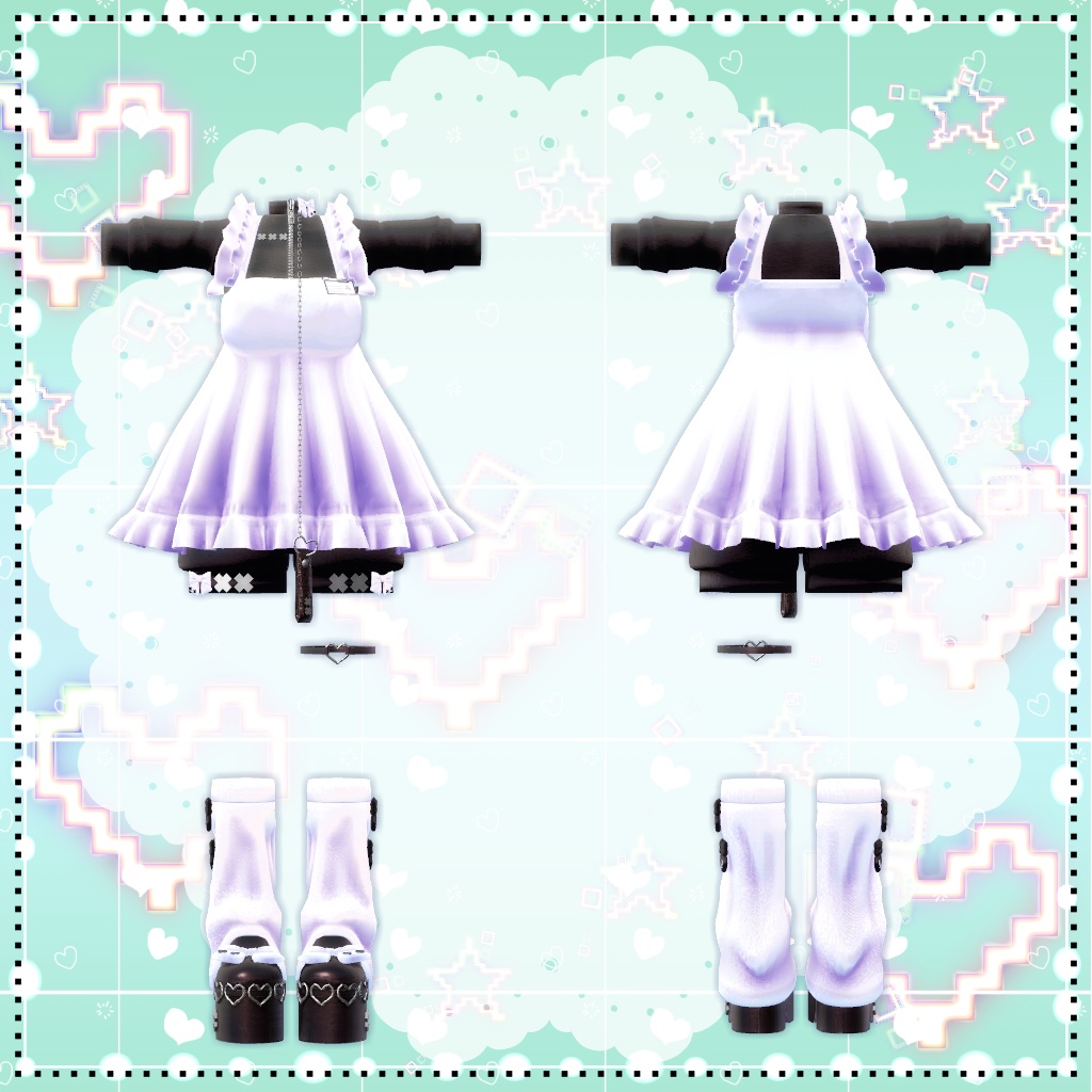 【複数アバター対応】ジャージエプロンドレス