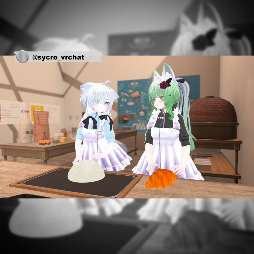 【複数アバター対応】ジャージエプロンドレス