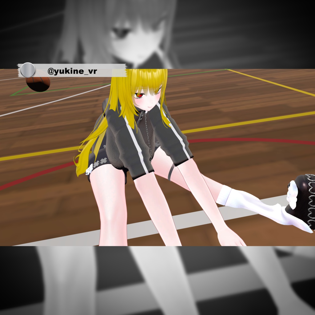 【複数アバター対応】ジャージエプロンドレス