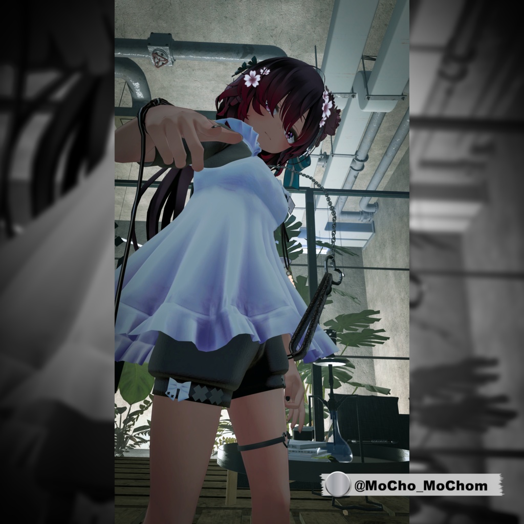 【複数アバター対応】ジャージエプロンドレス