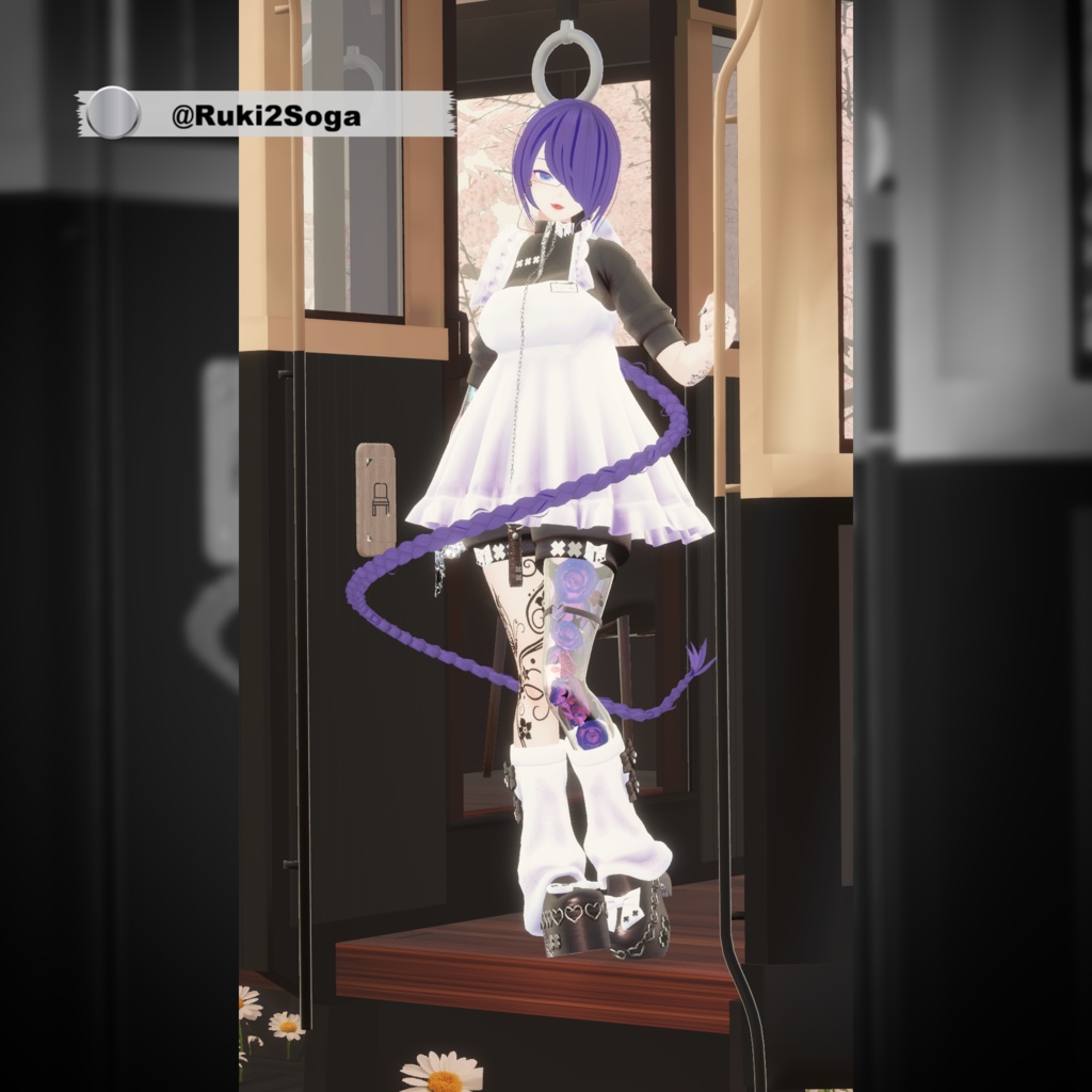 【複数アバター対応】ジャージエプロンドレス