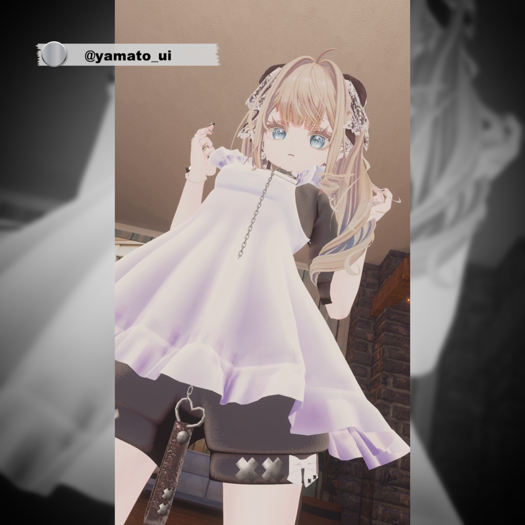 【複数アバター対応】ジャージエプロンドレス