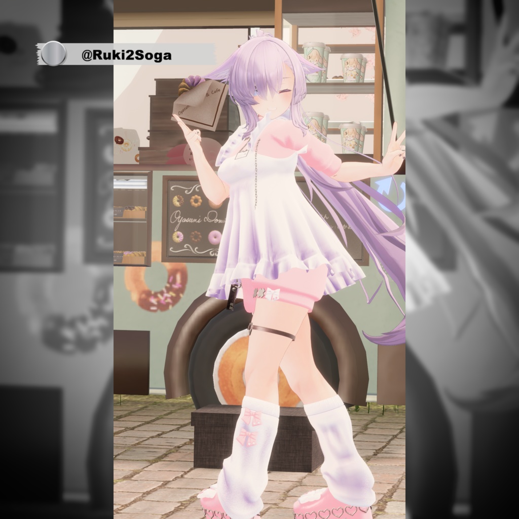 【複数アバター対応】ジャージエプロンドレス