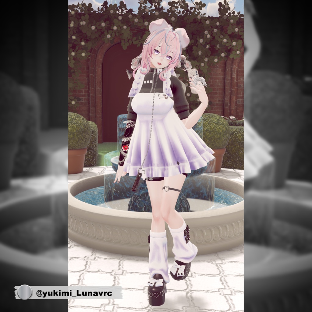 【複数アバター対応】ジャージエプロンドレス