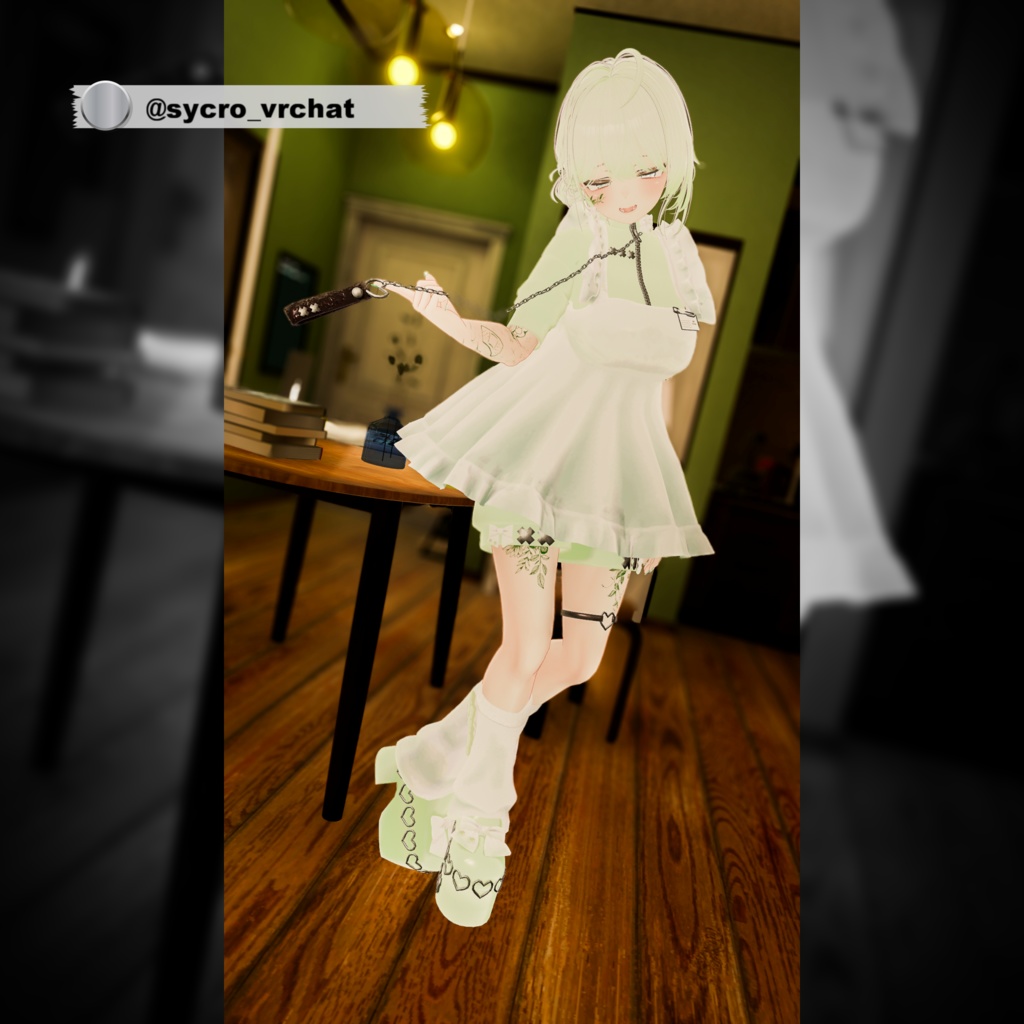 【複数アバター対応】ジャージエプロンドレス