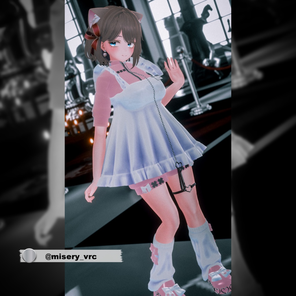 【複数アバター対応】ジャージエプロンドレス