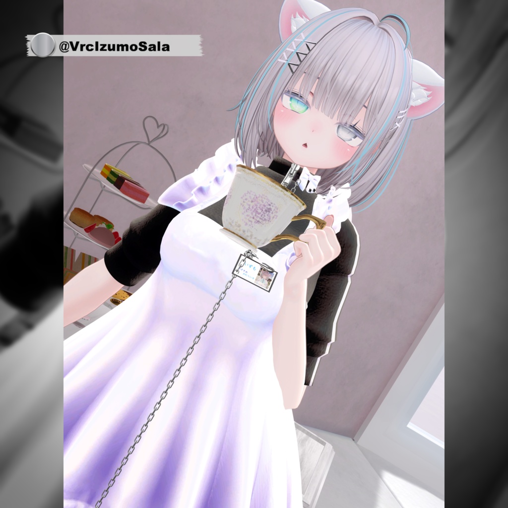 【複数アバター対応】ジャージエプロンドレス