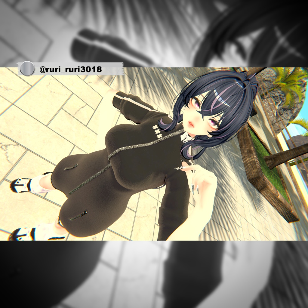 【複数アバター対応】ジャージエプロンドレス