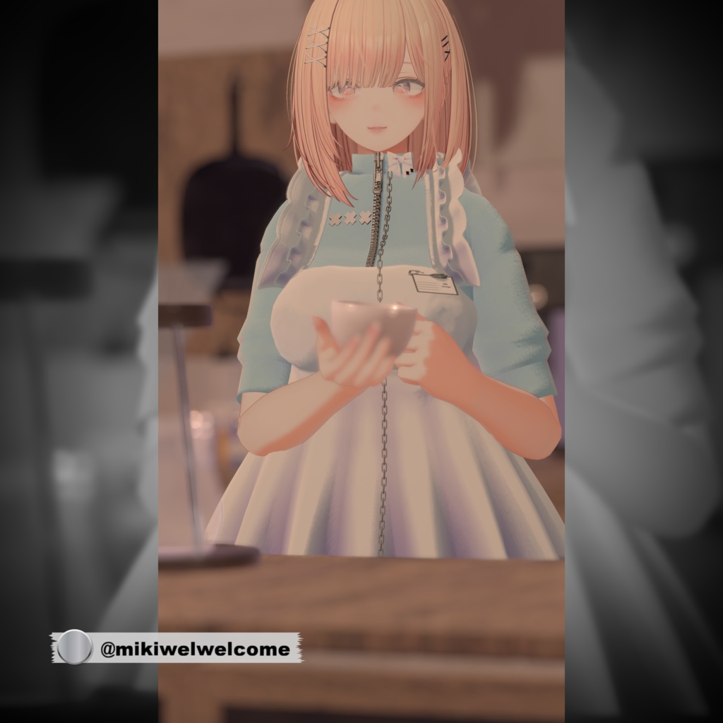 【複数アバター対応】ジャージエプロンドレス