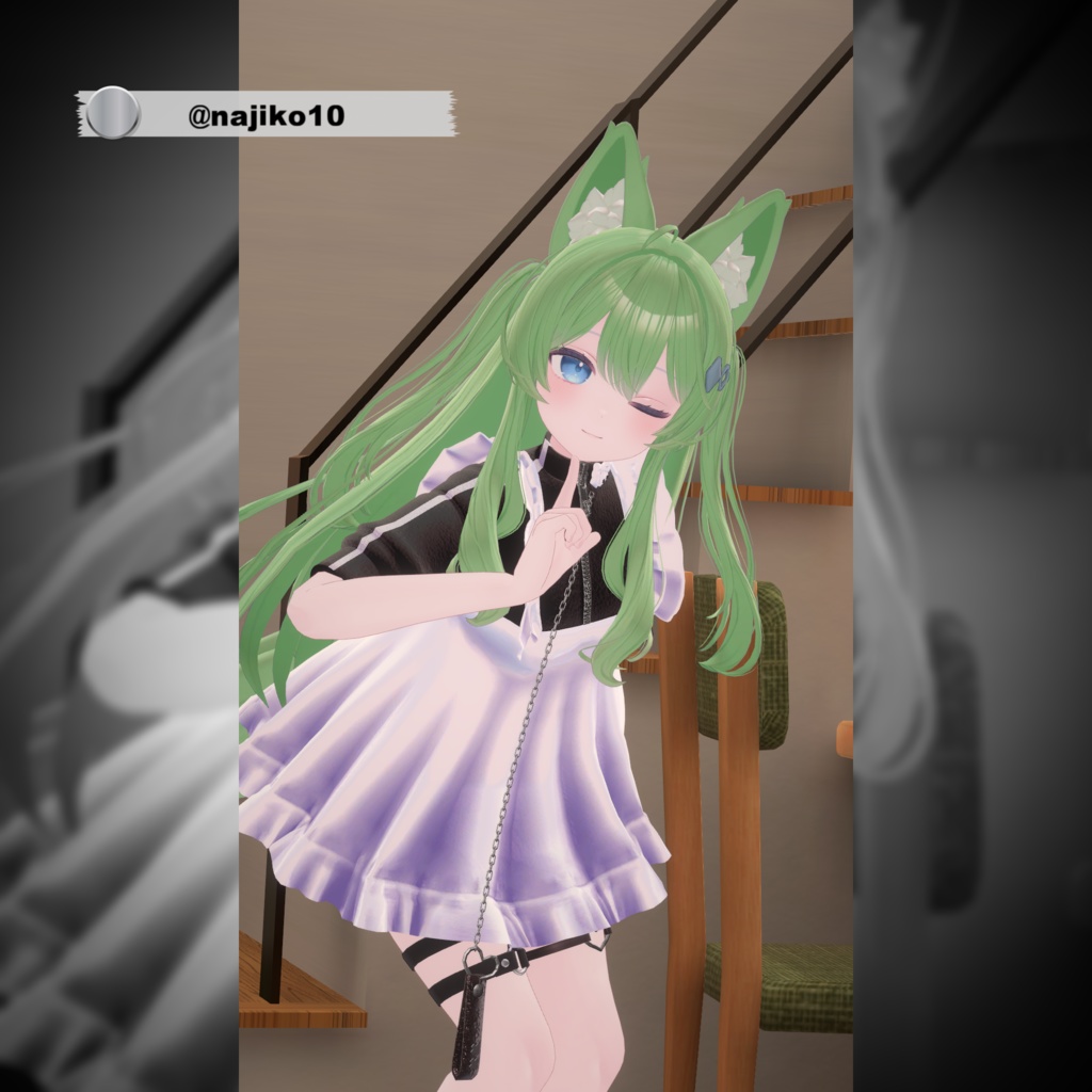 【複数アバター対応】ジャージエプロンドレス