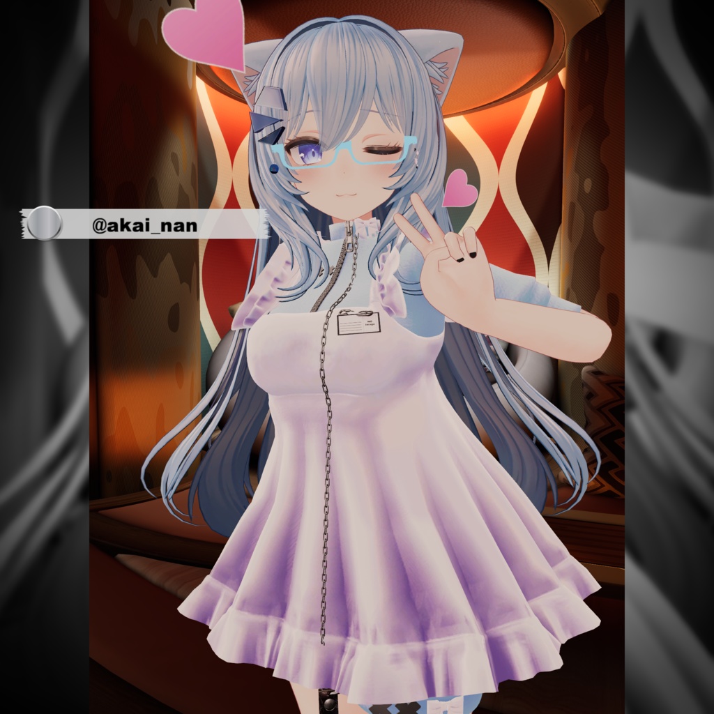 【複数アバター対応】ジャージエプロンドレス