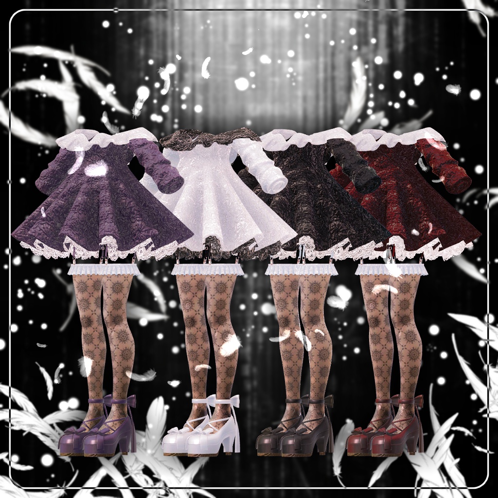 【⏳複数アバター対応】セラフィックブルームドレス