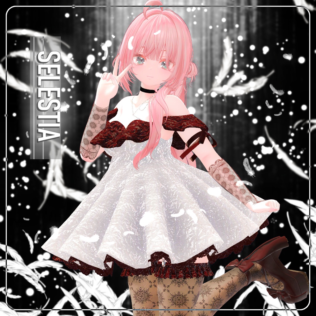 【⏳複数アバター対応】セラフィックブルームドレス