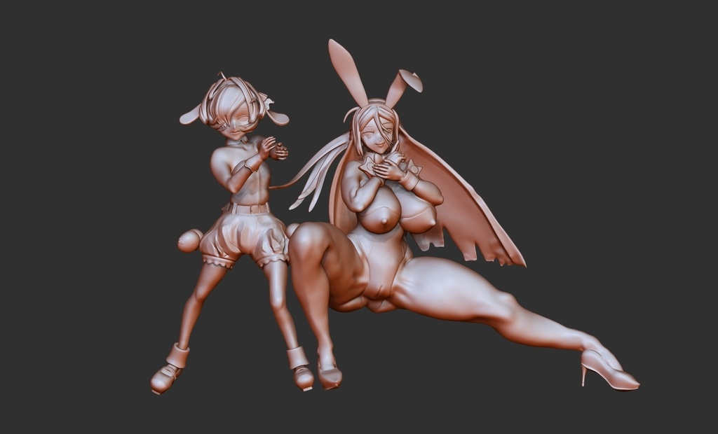 セクシー兎美ショーコさんとミヤくんセット　3Dプリンタ用STL