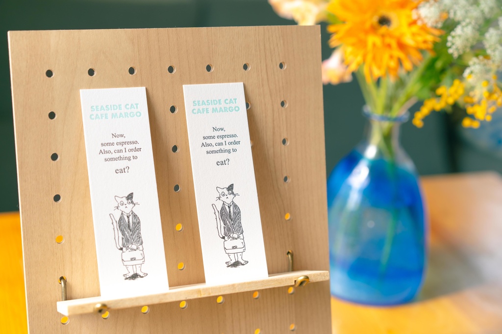 活版印刷しおりと本のセット・童話「海辺のマルゴ」