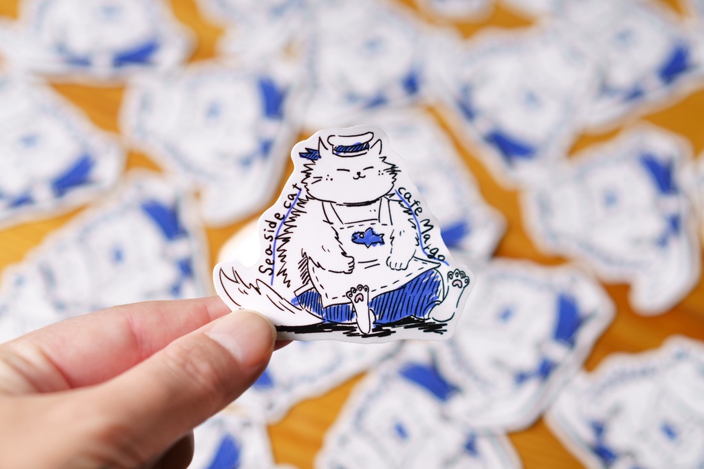 全部入り!ステッカー・しおり・本「海辺のマルゴ」の3点セット