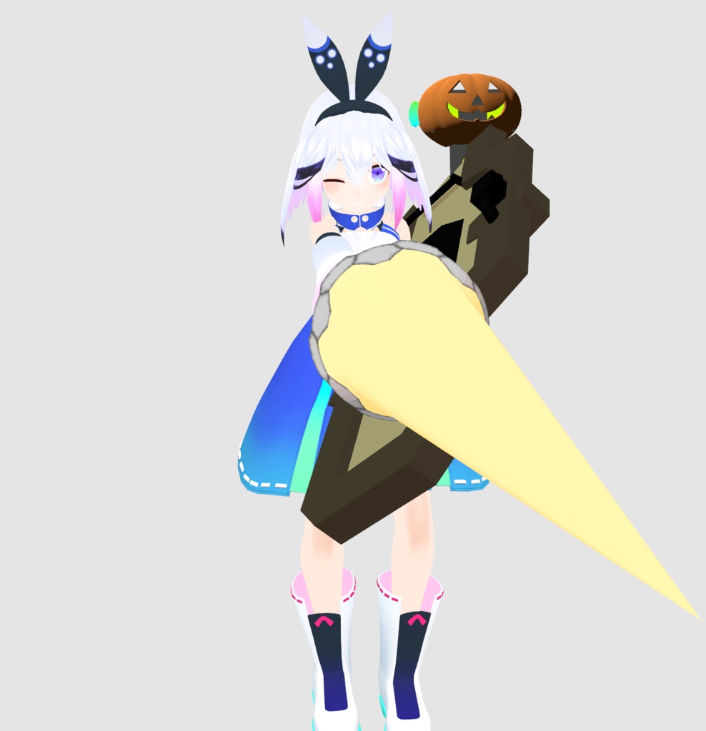 ★無料★ VRC・ハロウィン用 首無し騎士の盾と槍