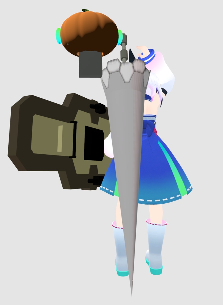 ★無料★ VRC・ハロウィン用 首無し騎士の盾と槍