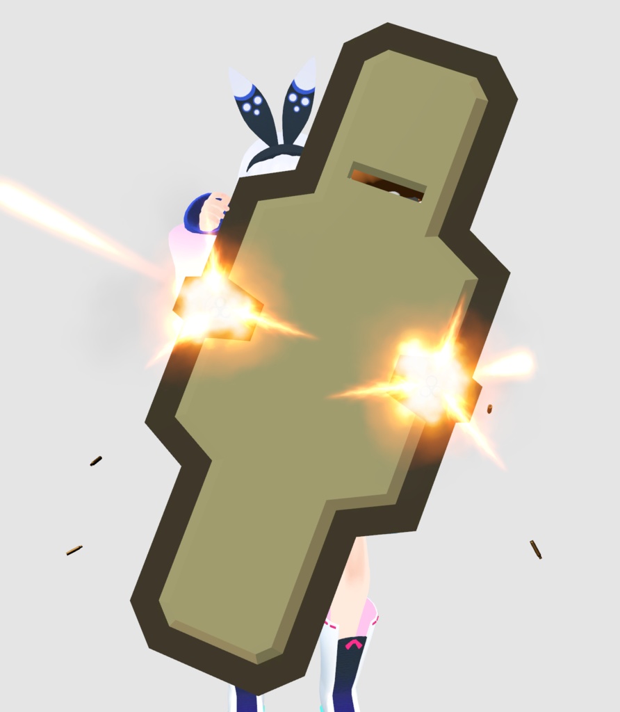 ★無料★ VRC・ハロウィン用 首無し騎士の盾と槍