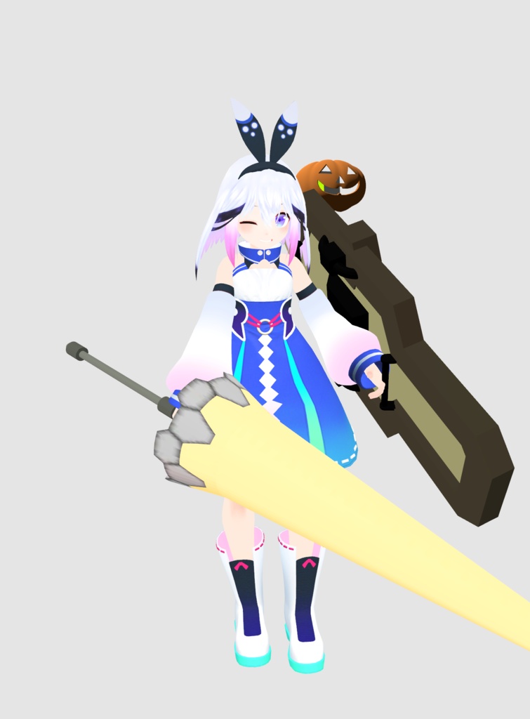 ★無料★ VRC・ハロウィン用 首無し騎士の盾と槍