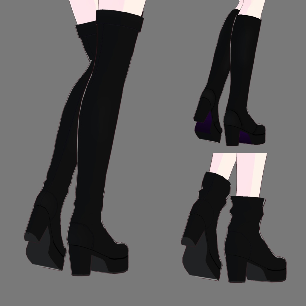 【無料】厚底ブーツセット【VRoid用】