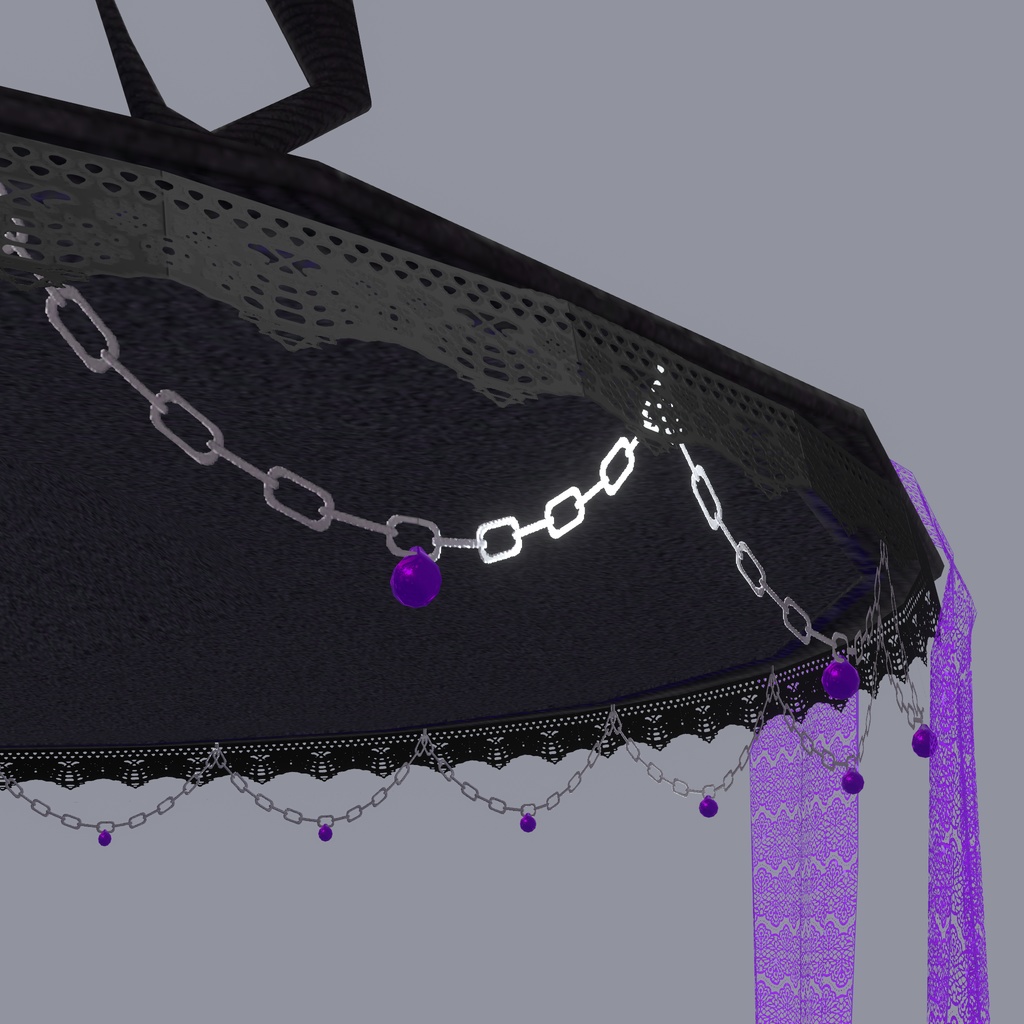 レースチェーンゴシック魔女の帽子【VRChat想定】