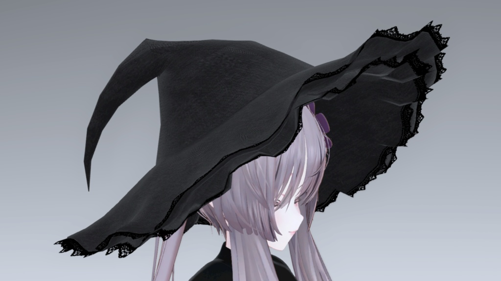 ベロアレース魔女の帽子【VRChat想定】