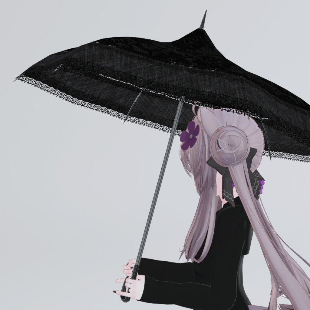 ゴシックレースアンブレラ【VRChat想定】
