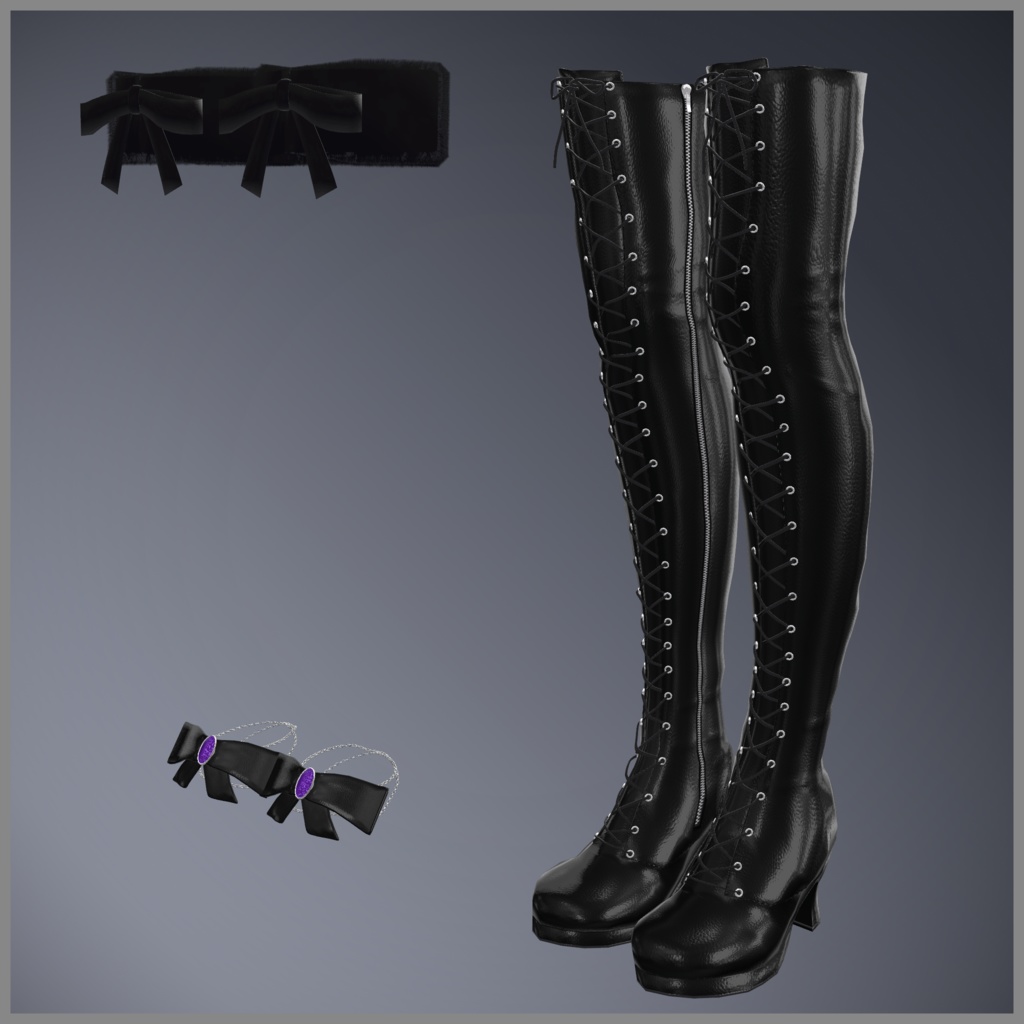 Lace-up Thigh High Boots