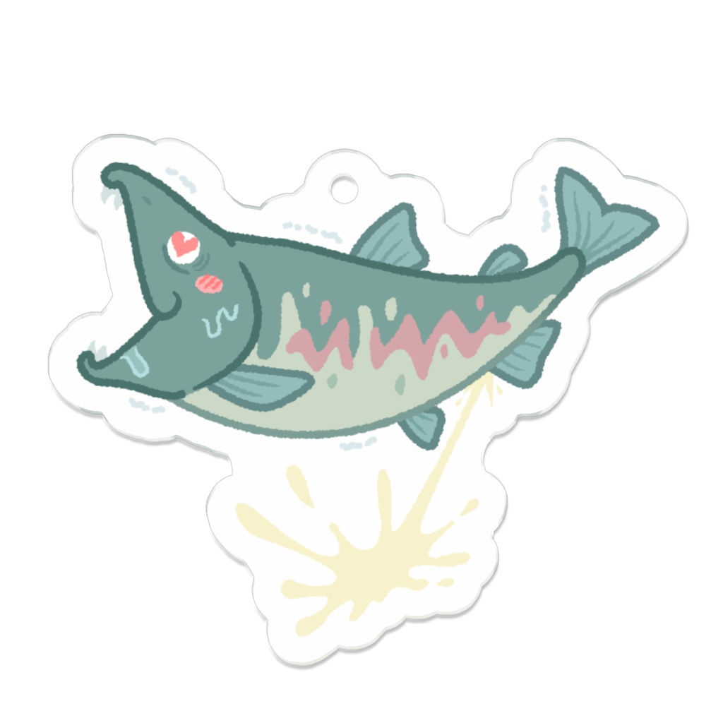 放精するオスの鮭 アクリルキーホルダー