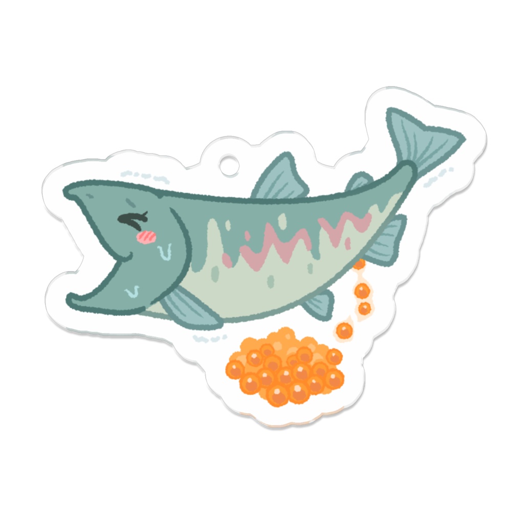 放卵するメスの鮭 アクリルキーホルダー