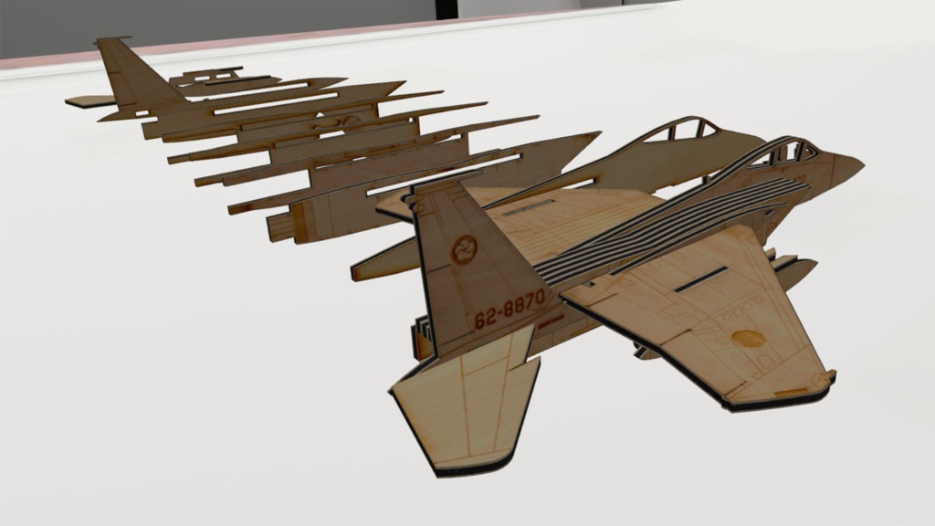 木製F-15Jの3D模型