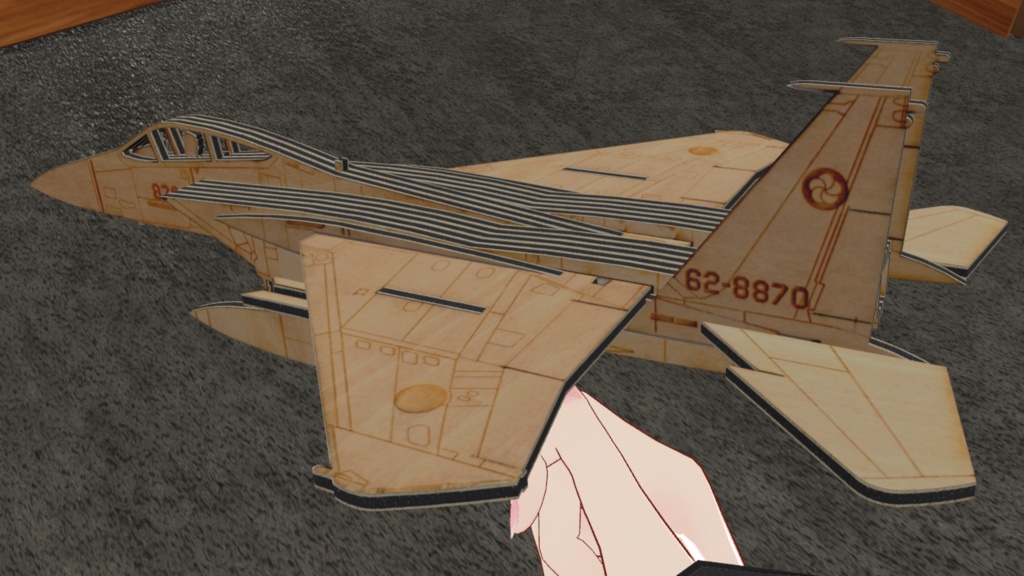 木製F-15Jの3D模型
