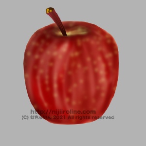 No.2 りんごのイラスト(2D)、JPG、PNG