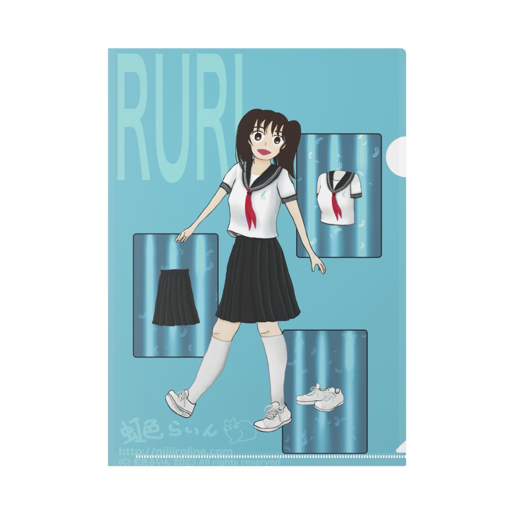 No.7 クリアファイル、いろいろな夏のセーラー服-瑠璃（由美）